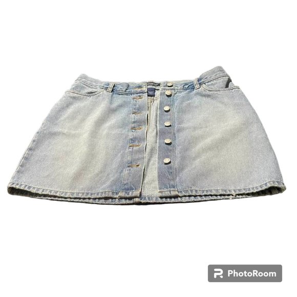 Victoria's Secret LondonJean Front Buttons Light Wash Mini Skirt - size … - Picture 2 of 13